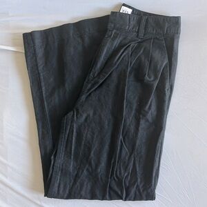 Black linen trousers